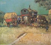 Vincent Van Gogh Encampment of Gypsies with Caravans (nn04) Sweden oil painting reproduction